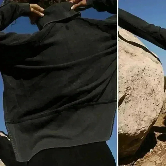 Free People Movement Last Chance Pullover Sweatshirt Black Oversized Size Small - Picture 6 of 6